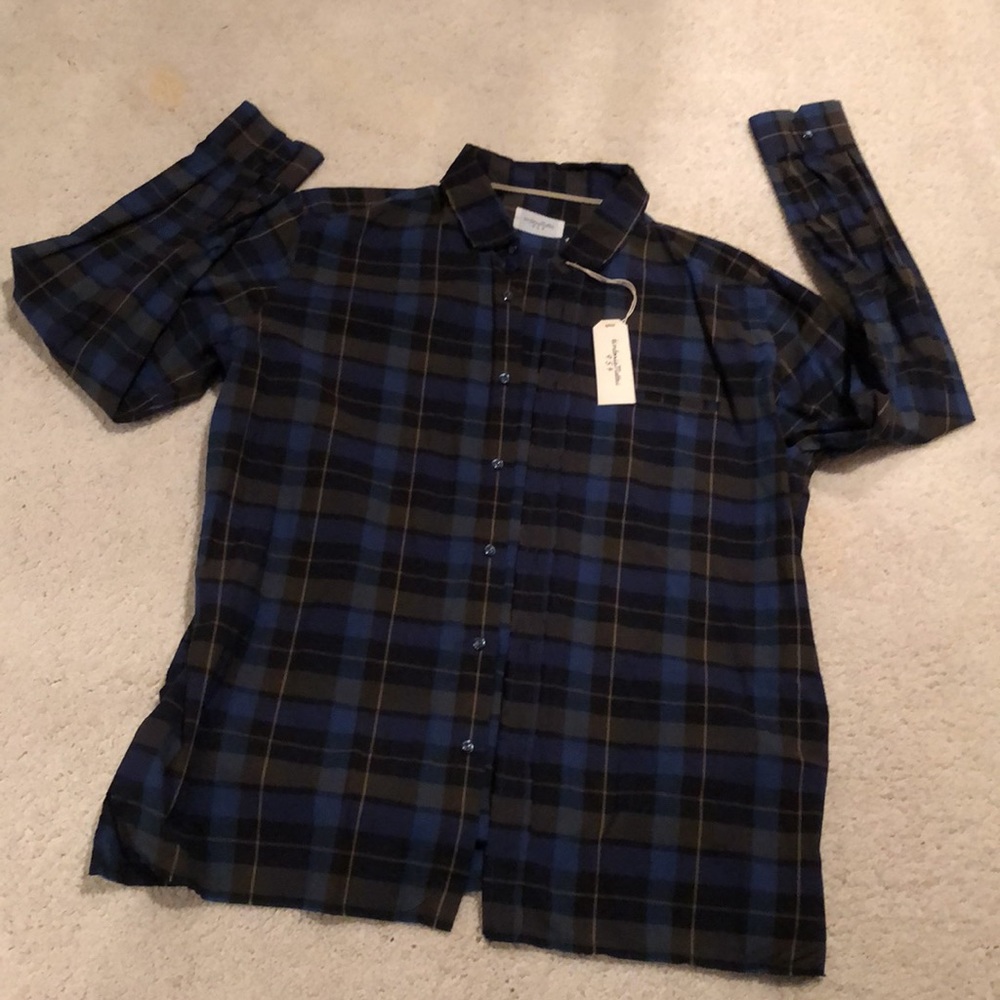 NWT Tintoria Mattei 954 plaid cotton button down Shirt size 44 - 17 1/2 neck